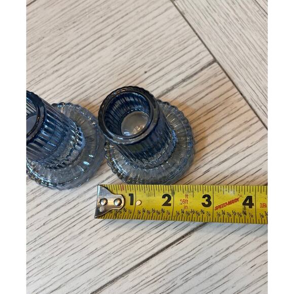 New Blue taper glass candlestick holders, 2. Measurements in pics. - Picture 4 of 6